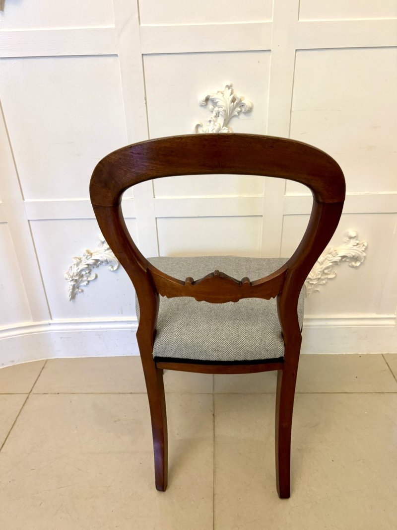 Antique Set of Eight Quality Mahogany Balloon Back Dining Chairs - Image 6